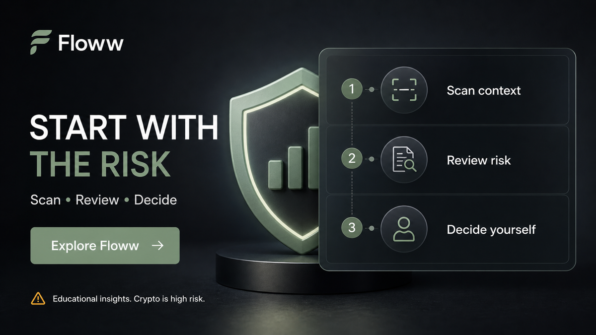 Floww risk-first workflow for finding new crypto tokens early